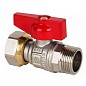 Кран латунный шаровой MVI BV.531 DN 15 PN 40 никелированный полнопроходной бабочка штуцер-накидная гайка купить в Челябинске | "Проконсим"
