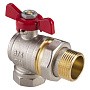 Кран латунный шаровой MVI AquaHit BV.322.05 DN 20 PN 25 бабочка американка полнопроходной угловой никелированный купить в Челябинске | "Проконсим"