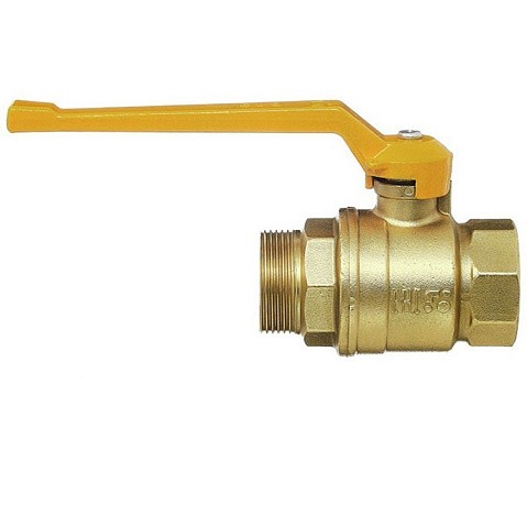 Кран латунный шаровой газовый 11Б27п DN40 PN40 рычаг муфта-штуцер БАЗ Standart купить в Челябинске | "Проконсим"