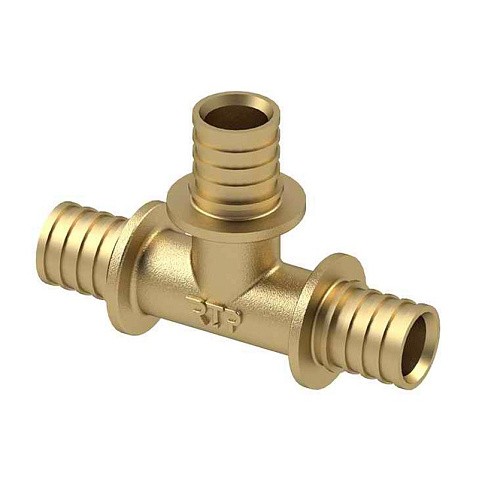 Тройники латунные для PEX-PEX труб DN 16-40 PN 16 под надвижную гильзу РосТурПласт купить в Челябинске | "Проконсим"