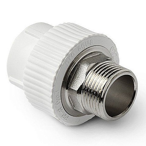 Муфта комбинированная ПП 40-1 1/2'' PN 25 под ключ с наружной резьбой белая Pro Aqua PA23521P купить в Челябинске | "Проконсим"