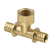 Тройники латунные для PEX труб DN 16-32 PN 16 под надвижную гильзу с внутренней резьбой РосТурПласт купить в Челябинске | "Проконсим"