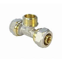 Тройники латунные для PEX труб DN 16-32 PN 10 обжимные никелированные с наружной резьбой Valfex VF.333.N купить в Челябинске | "Проконсим"