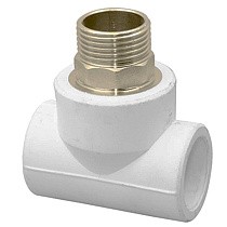 Тройники ПП DN 40-50 PN 25 комбинированные под ключ с наружной резьбой белые РТП купить в Челябинске | "Проконсим"