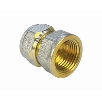 Муфты латунные для PEX труб DN 16-32 PN 10 обжимные никелированные с внутренней резьбой Valfex VF.302.N купить в Челябинске | "Проконсим"