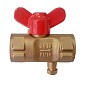 Кран латунный шаровой 11Б27п(М)1 DN 15 PN 16 трёхходовой под манометр G1/2"-М20х1,5 муфта-муфта бабочка Пензапромарматура купить в Челябинске | "Проконсим"