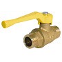 Кран латунный шаровой газовый 11Б27п DN15 PN40 рычаг штуцер-штуцер БАЗ Standart купить в Челябинске | "Проконсим"