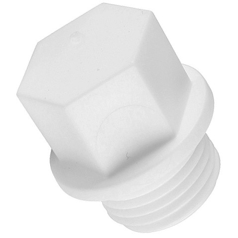 Заглушка резьбовая ПП 15-1/2'' PN 25 с наружной резьбой белая РТП 10555 купить в Челябинске | "Проконсим"