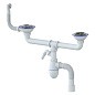 сифон для двойной мойки Unicorn В731V, 40х50 гибкий отвод, 3 1/2'' х40 с отводом для стиральной машины, круглый перелив купить в Челябинске | "Проконсим"