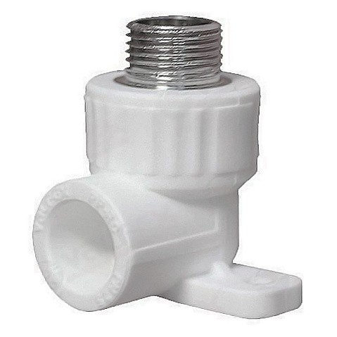 Угольник установочный ПП 25-1/2'' PN 25 с наружной резьбой белый VALFEX  купить в Челябинске | "Проконсим"