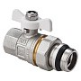 Кран латунный шаровой MVI BV.521 DN 20 PN 40 с уплотнением никелированный полнопроходной американка бабочка купить в Челябинске | "Проконсим"