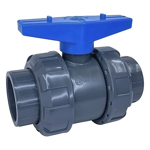 Кран шаровый клеевой НПВХ DN 110 PN 16 уплотнение EPDM/TPV черный Aquaviva AQVBVD110 купить в Челябинске | "Проконсим"