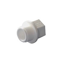Заглушка резьбовая ПП  1/2'' PN 25 с наружной резьбой белая купить в Челябинске | "Проконсим"