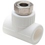 Тройник комбинированный ПП 25-3/4'' PN 25 с накидной гайкой белый РТП 14271 купить в Челябинске | "Проконсим"