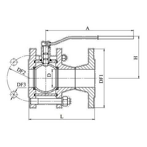 Кран стальной шаровой разборный BREEZE 11с41п, DN 50 PN 16, 180мм, полнопроходной, фланцевый с ручкой купить в Челябинске | "Проконсим"