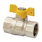 Кран латунный шаровой газовый MVI BV.813 DN 15 PN 25 никелированный полнопроходной муфта-муфта бабочка купить в Челябинске | "Проконсим"