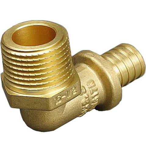 Угольник латунный для PEX труб 20-3/4'' PN 10 под надвижную гильзу с наружной резьбой ONE PLUS купить в Челябинске | "Проконсим"