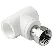 Тройники ПП DN 20-32 PN 25 комбинированные с накидной гайкой белые Pro Aqua купить в Челябинске | "Проконсим"