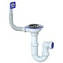Сифон для мойки Unicorn Y410, без отвода, 3 1/2'' х40 чаша из нержавеющей стали, прямоугольный перелив