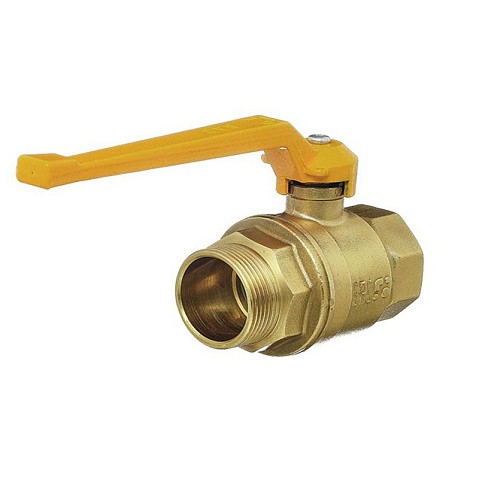 Кран латунный шаровой газовый 11Б27п DN40 PN40 рычаг муфта-штуцер БАЗ Standart купить в Челябинске | "Проконсим"