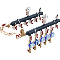  Коллекторный узел на 2 выход. PLP УКЭО-СТАНДАРТ 5-30/25-60кПа Ду50 1'' - 1/2'' Ру10 сталь, подкл. левостороннее (922156162) со склада Проконсим в Челябинске