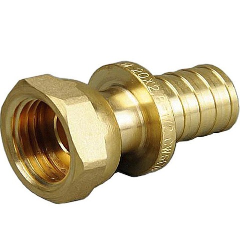 Муфта латунная для PEX труб 20-1/2'' PN 10 под надвижную гильзу ONE PLUS купить в Челябинске | "Проконсим"