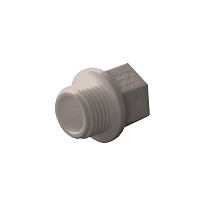Заглушка резьбовая ПП  1/2'' PN 25 с наружной резьбой серая купить в Челябинске | "Проконсим"