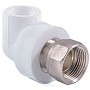 Угольник комбинированный ПП 25-3/4'' PN 25 с накидной гайкой белый РТП 14267 купить в Челябинске | "Проконсим"