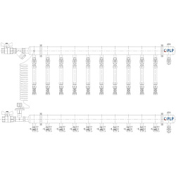  Коллекторный узел на 10 выход. PLP УКЭО-ЭКОНОМ 5-30/25-60кПа Ду50 1'' - 1/2'' Ру10 сталь, подкл. боковое левое (922156050) со склада Проконсим в Челябинске