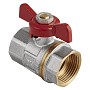 Краны латунные шаровые DN 15-25 PN 25 никелированные бабочка муфта-муфта MVI AquaHit BV.313.04 купить в Челябинске | "Проконсим"