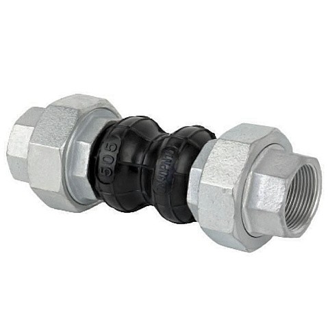 Компенсатор EPDM с оцинкованными чугунными резьбовыми патрубками DN 25 PN 16 Рашворк 505-025-16 купить в Челябинске | "Проконсим"