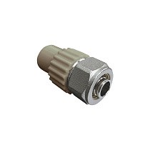 Комбинированный ниппель для соединения PPR-PE-AL-PE труб 20x16 PN 25 серый VALFEX купить в Челябинске | "Проконсим"