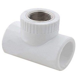  Тройник комбинированный ПП 20-1/2'' PN25, с наружной резьбой, белый, РосТурПласт 10753 10753 (251410303) со склада Проконсим в Челябинске