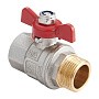 Кран латунный шаровой MVI BV.514 DN 20 PN 40 никелированный полнопроходной муфта-штуцер бабочка купить в Челябинске | "Проконсим"