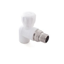 Краны шаровые ПП DN 20-25 PN 25 для радиатора угловые с американкой белые РТП купить в Челябинске | "Проконсим"
