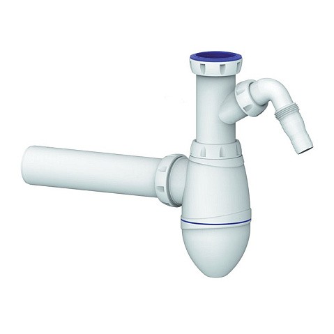 Сифон для умывальника Unicorn А510V, 40х40 прямой отвод, 1 1/2'' х40 с отводом для стиральной машины преходник 40х32 купить в Челябинске | "Проконсим"