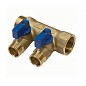 Коллектор латунный DN 20 2 выхода G 1/2'' с шаровыми кранами синяя ручка плоское присоединение отвода SGL купить в Челябинске | "Проконсим"