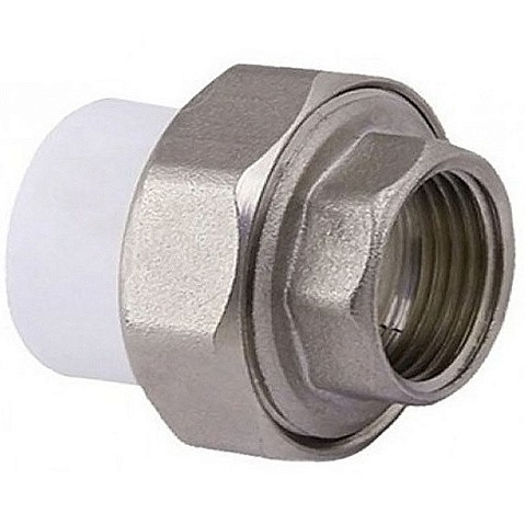 Муфта комбинированная ПП 32-1/2'' PN 25 разъёмная с внутренней резьбой белая PlasticPro купить в Челябинске | "Проконсим"