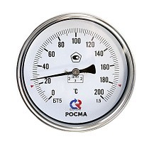 Термометр биметаллический РОСМА БТ-51.211, Ду 100, L 100, М20х1,5 осевой купить в Челябинске | "Проконсим"