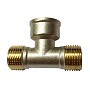 Тройники латунные никелированные DN 15-20 PN 40 штуцер-муфта -штуцер купить в Челябинске | "Проконсим"