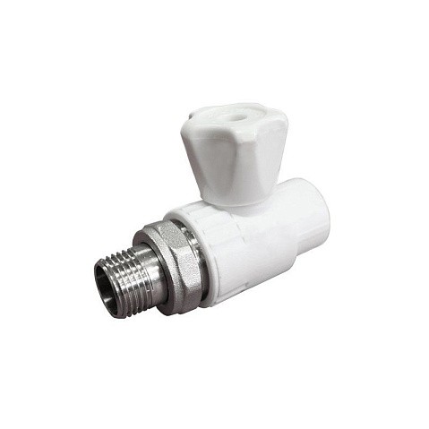 Кран шаровой для радиатора ПП 20-1/2'' PN 25 прямой с американкой белый VALFEX  купить в Челябинске | "Проконсим"