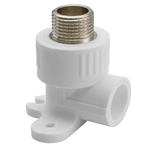 Угольник установочный ПП 20-1/2'' PN 25 с наружной резьбой белый РТП 10806 купить в Челябинске | "Проконсим"