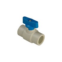 Краны шаровые ПП DN 20-25 PN 25 полупроходные серые с синей ручкой Valfex купить в Челябинске | "Проконсим"