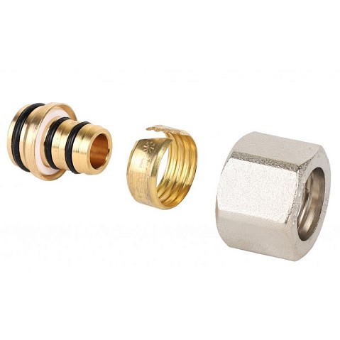 Евроконус латунный для PEX и МП-труб 16х2,0-1/2'' обжимной c накидной гайкой MVI MC.412.04 купить в Челябинске | "Проконсим"