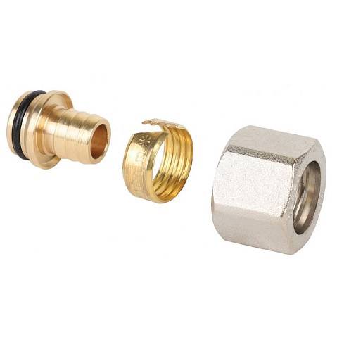 Евроконус латунный для PEX и МП-труб 16х2,0-1/2''обжимной c накидной гайкой MVI MC.410.04 купить в Челябинске | "Проконсим"