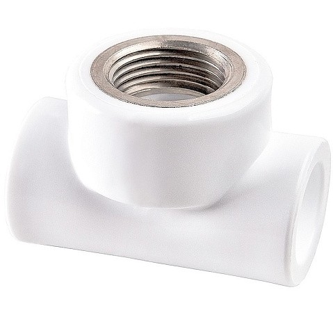 Тройник ПП 40-1/2'' PN 25 белый РВК купить в Челябинске | "Проконсим"