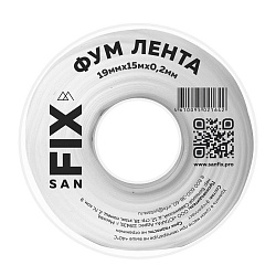  Лента ФУМ SANFIX 19мм х15м х0,2 мм 0,3г/см3 на катушке (228113225) со склада Проконсим в Челябинске