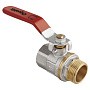 Кран латунный шаровой MVI AquaHit BV.312.04 DN 32 PN 25 рычаг муфта-штуцер полнопроходной никелированный купить в Челябинске | "Проконсим"
