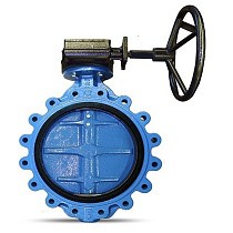 Затворы чугунные дисковые DN 350-600 PN 16 межфланцевые с резьбовыми проушинами диск из нержавеющей стали с редуктором FAF 3600 купить в Челябинске | "Проконсим"