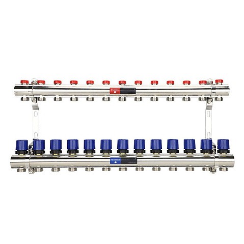 Коллекторная группа из латуни DN 25-13 вых. G-3/4'' евроконус, без расходомеров, без дренажного крана и воздухоотводчика VARMEGA VM15813 купить в Челябинске | "Проконсим"